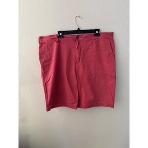 Izod Saltwater Mens 40 Coral Red Chino Shorts 10.5 Inseam Cotton 
 A1151